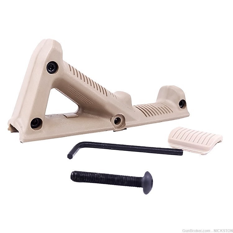 Triangle Angled Fore Grip Hand Stop Polymer Low Profile Tactical AR Tan-S-img-3