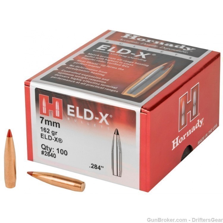 Hornady 7mm .284 162gr ELD-X 100ct-img-0