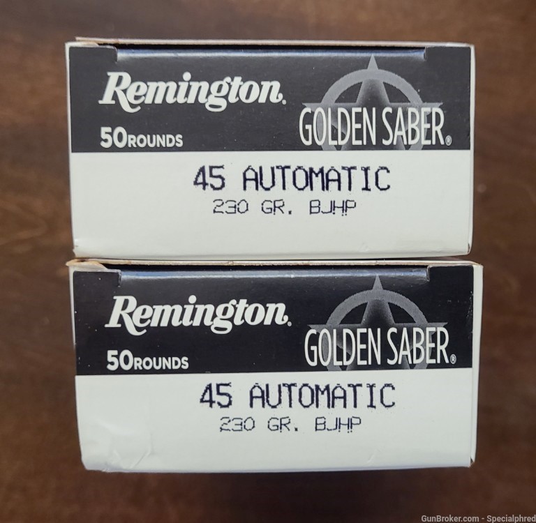 .45acp Remington Golden Saber 230gr BJHP High Performance Jacket 45 Auto -img-0