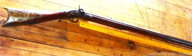 Detroit Michigan Mid 1800's Full Stock Rifle Wm. Wingert 50 cal Patchbox NR-img-0