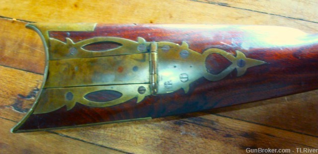 Detroit Michigan Mid 1800's Full Stock Rifle Wm. Wingert 50 cal Patchbox NR-img-1