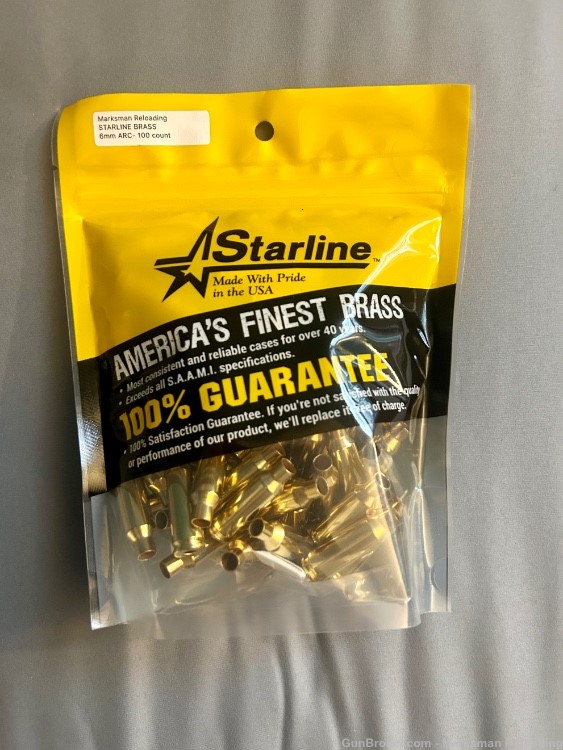 Starline 6mm ARC Brass, 6mm Advanced Rifle Cartridge Brass -100 count-img-1
