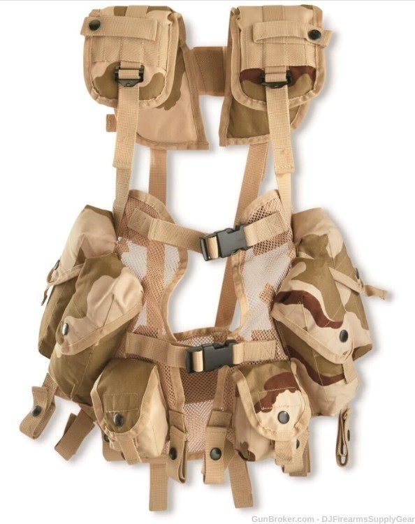 Military Surplus Tactical Load Bearing DCU 3 Day Desert Camo Vest Unissued-img-0