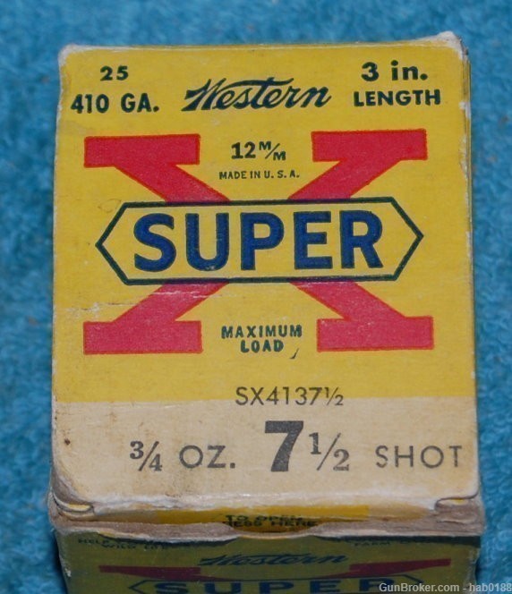 Vintage Full Box of Western Super X 410 Shotgun Shells 3"-img-1