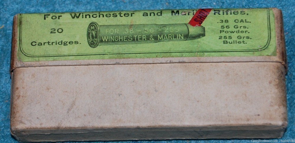 Vintage Sealed 2 Pc Bx UMC 38-56 Winchester Marlin Overlabel Shot Cartridge-img-2