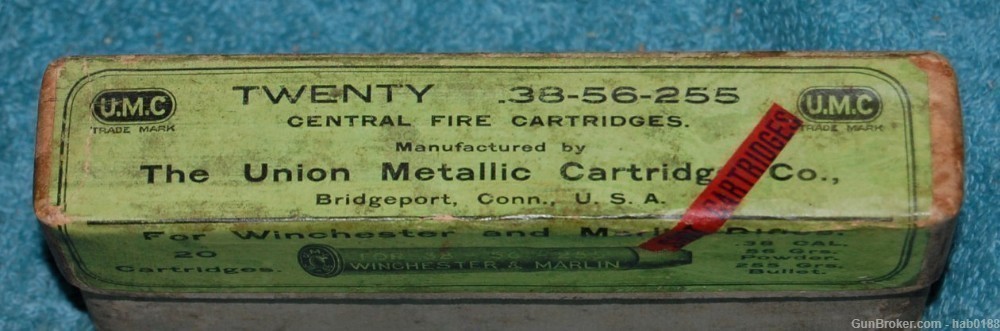Vintage Sealed 2 Pc Bx UMC 38-56 Winchester Marlin Overlabel Shot Cartridge-img-0