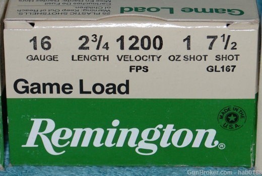 4 Full Boxes of Remington Game Load 16 Gauge 1 oz 7 1/2 Shot -img-1
