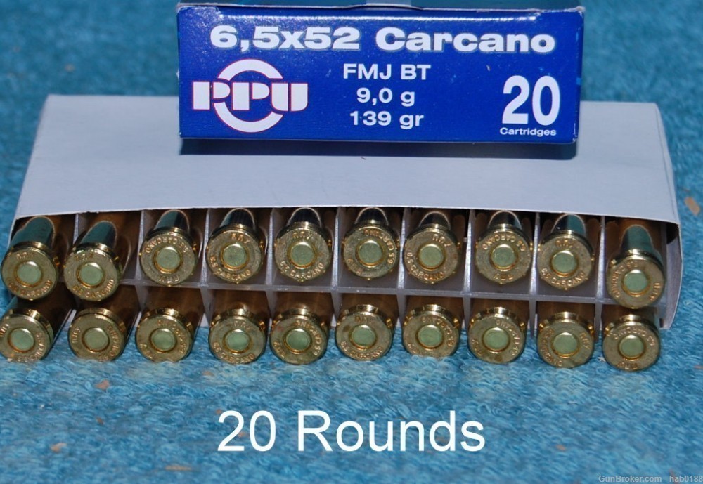 5 Full Boxes PPU Prvi Partizan 6.5x52 Carcano w/ 139 gr FMJ BT 100 Rounds-img-0