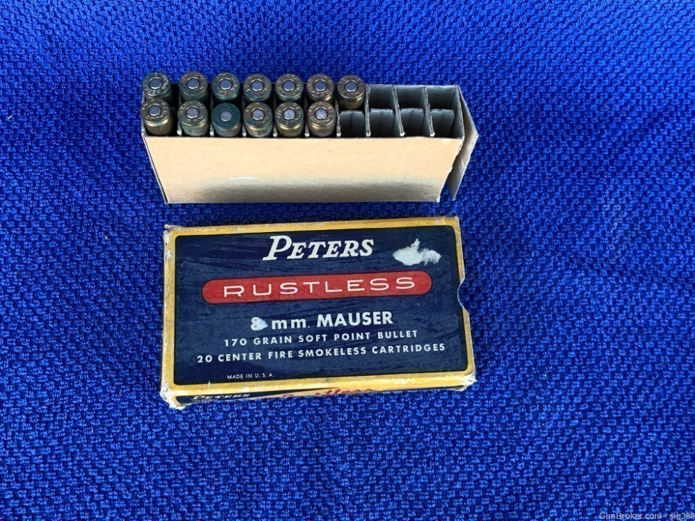 VINTAGE PETERS RUSTLESS 8MM MAUSER SP BOX 13RDS-img-0
