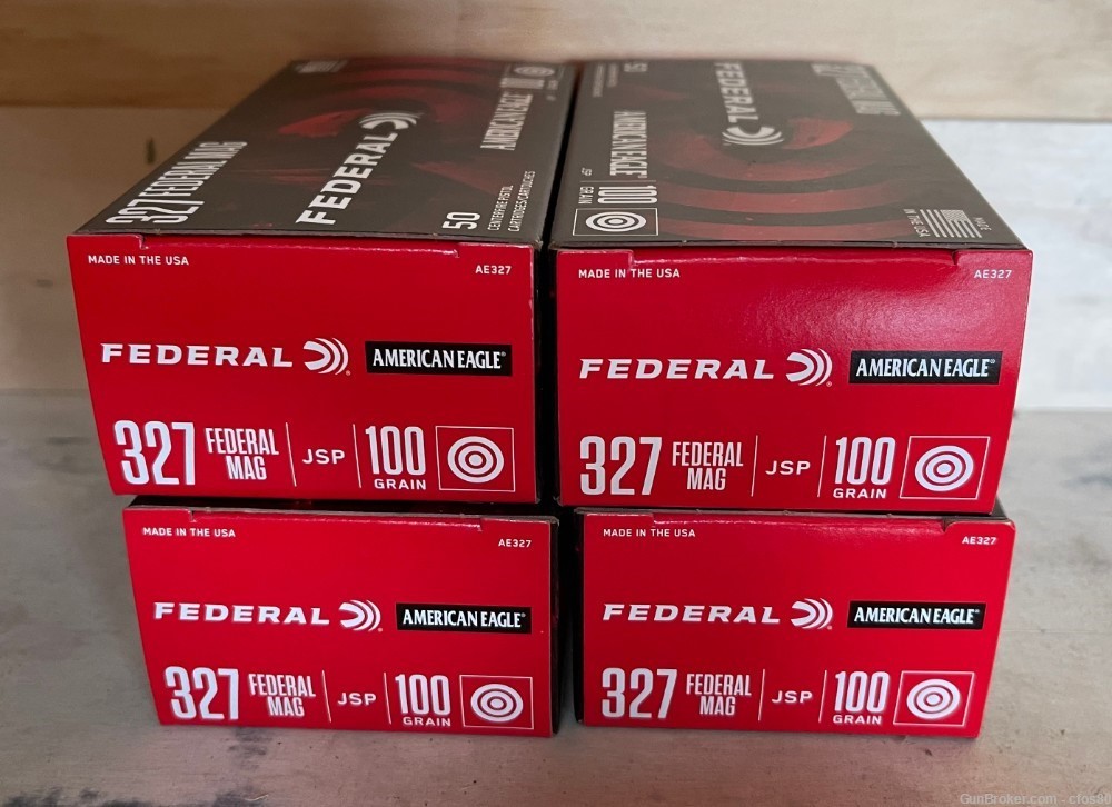 4 Boxes 327 Federal Magnum 100 Grain JSP-img-0