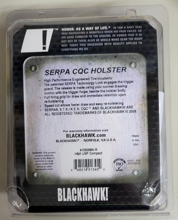 Blackhawk Serpa Holster H&K USP compact right hand 410509BK-R-img-1