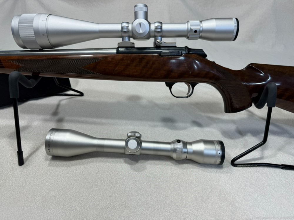 Browning A-bolt .22 rifle with match grade barrel and two scopes-img-2