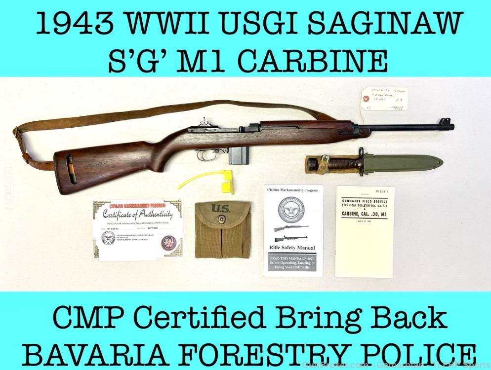M1 Carbine SAGINAW S'G' WW2 USGI Bring Back CMP .30 Carbine USG! M1 Saginaw-img-0