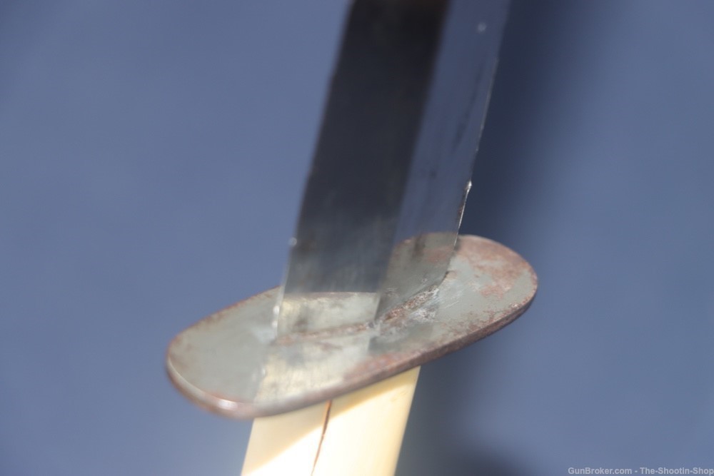 Civil War Era Double Edged Dagger Fighting Knife Genuine Ivory Grip 7"Blade-img-12