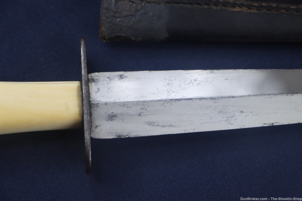 Civil War Era Double Edged Dagger Fighting Knife Genuine Ivory Grip 7"Blade-img-9