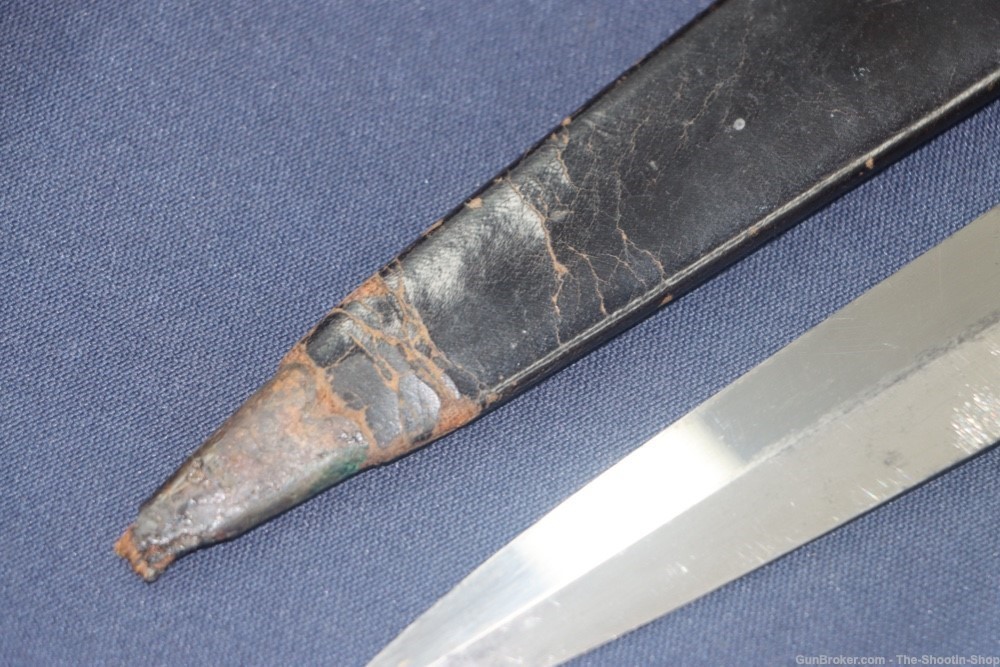 Civil War Era Double Edged Dagger Fighting Knife Genuine Ivory Grip 7"Blade-img-4