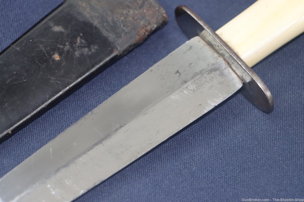 Civil War Era Double Edged Dagger Fighting Knife Genuine Ivory Grip 7"Blade-img-2