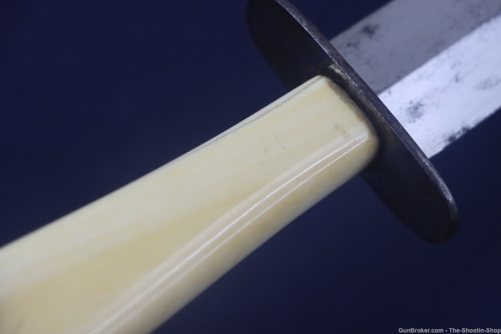 Civil War Era Double Edged Dagger Fighting Knife Genuine Ivory Grip 7"Blade-img-20