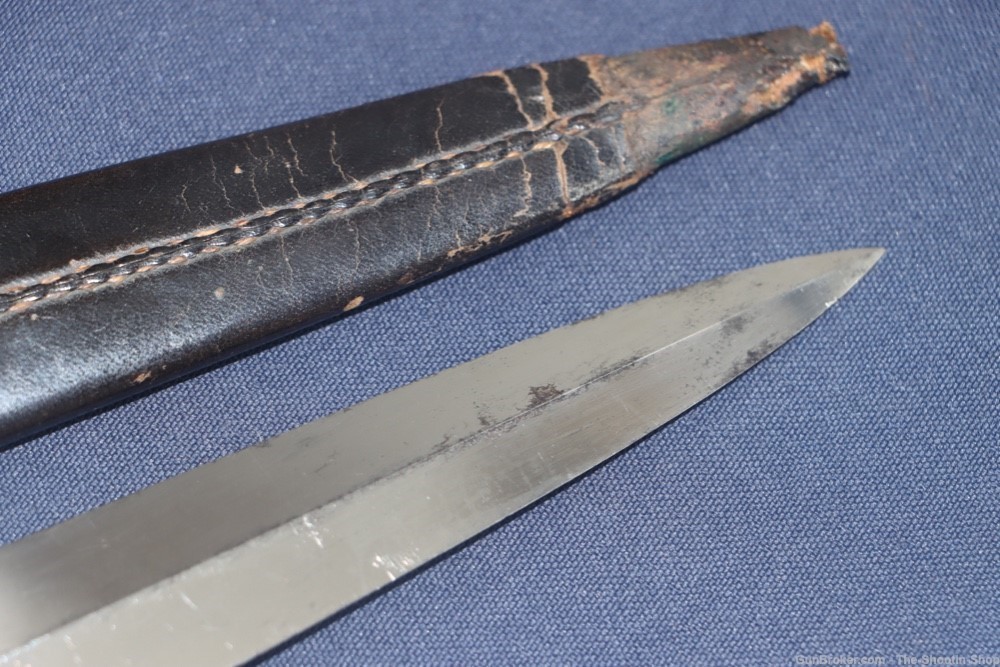 Civil War Era Double Edged Dagger Fighting Knife Genuine Ivory Grip 7"Blade-img-7