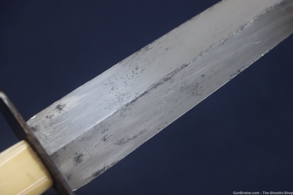 Civil War Era Double Edged Dagger Fighting Knife Genuine Ivory Grip 7"Blade-img-16
