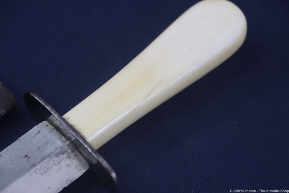 Civil War Era Double Edged Dagger Fighting Knife Genuine Ivory Grip 7"Blade-img-1