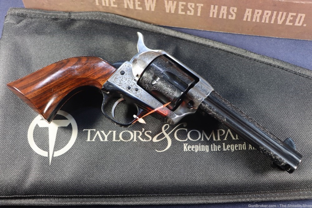 Taylors & Co 1873 Cattleman ENGRAVED Revolver 357MAG Single Action 4.75" TT-img-20