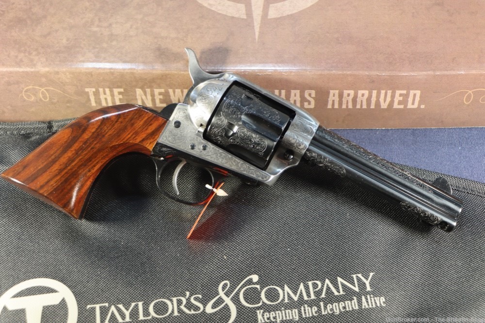 Taylors & Co 1873 Cattleman ENGRAVED Revolver 357MAG Single Action 4.75" TT-img-7