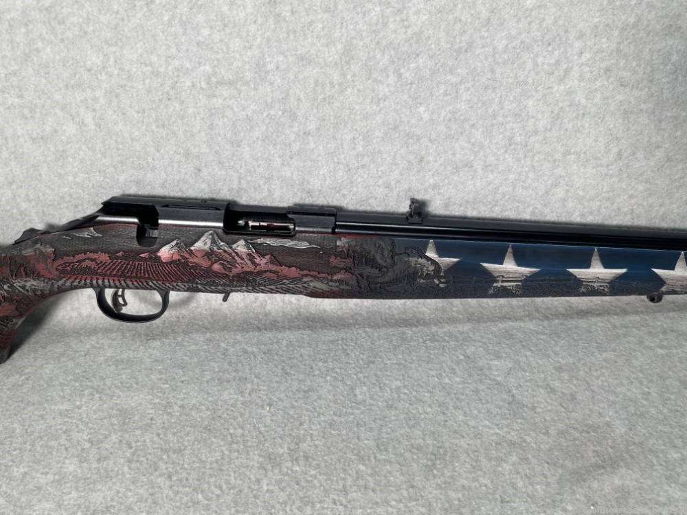 Ruger AMERICAN .22 Rifle Bolt Action HEARTLAND 22LR 22" Wood FLAG 8384-img-5
