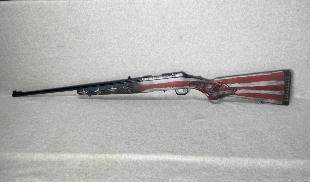 Ruger AMERICAN .22 Rifle Bolt Action HEARTLAND 22LR 22" Wood FLAG 8384-img-2
