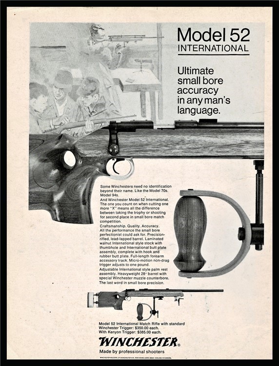 1971 WINCHESTER Model 52 International Match Rifle PRINT AD-img-0