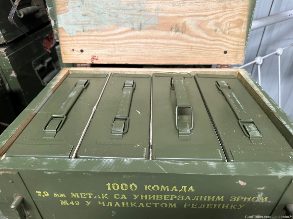 50,000 rounds of Yugoslavian M49 8mm on Browning links in ammo cans-img-1