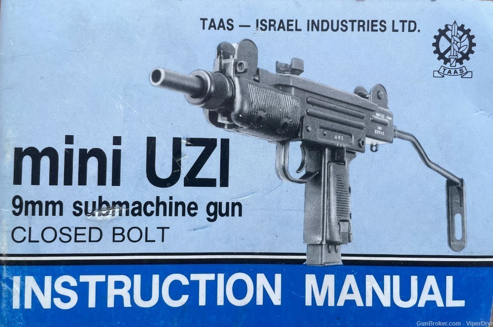 Mini Uzi 9mm Submachine Gun Closed Bolt Instruction Manual-img-0