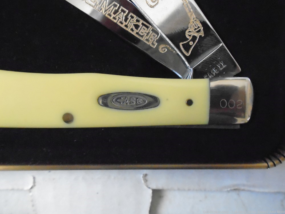 #2 of 50 Made! CASE XX 1st Model Colt .45 PEACEMAKER Yellow Trapper Knife!-img-6