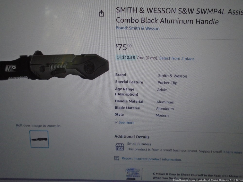 Smith & Wesson SWMP4L M&P Assisted Open Linerlock Pocket Knife Was $75.50!-img-11