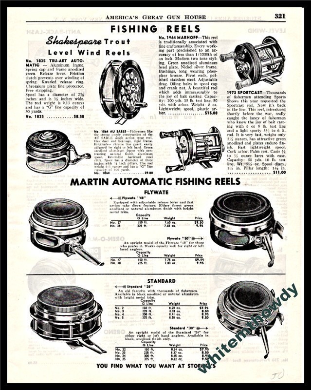 1950 SHAKESPEARE & MARTIN Vintage Fishing Reel AD-img-0