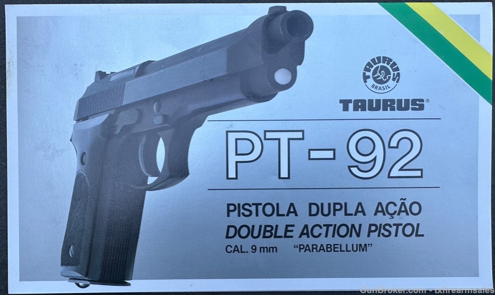 Very Early Taurus PT-92 9mm Pistol, Heal Mag Release Similar to Beretta 92S-img-48