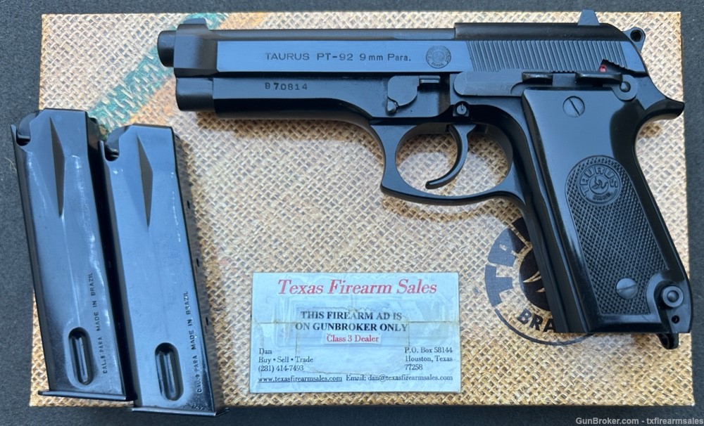 Very Early Taurus PT-92 9mm Pistol, Heal Mag Release Similar to Beretta 92S-img-0