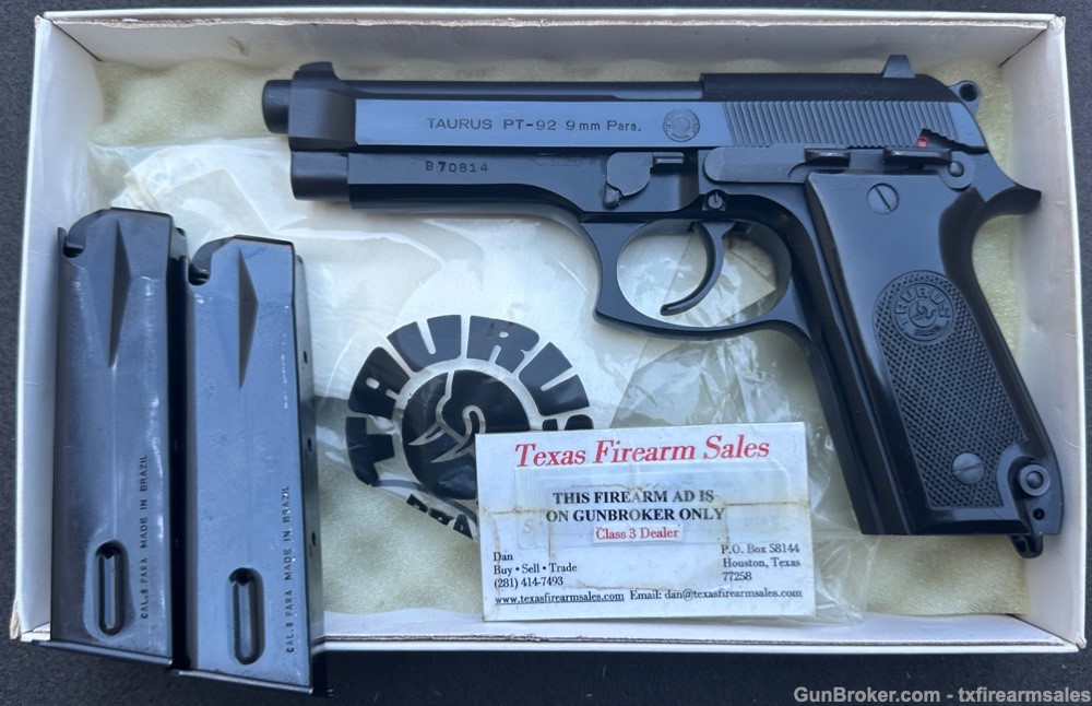 Very Early Taurus PT-92 9mm Pistol, Heal Mag Release Similar to Beretta 92S-img-52
