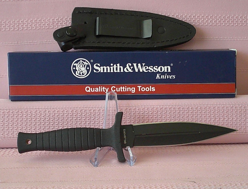 New SMITH & WESSON Tactical Hostage Rescue Team HRT Tanto Point Boot Knife!-img-7