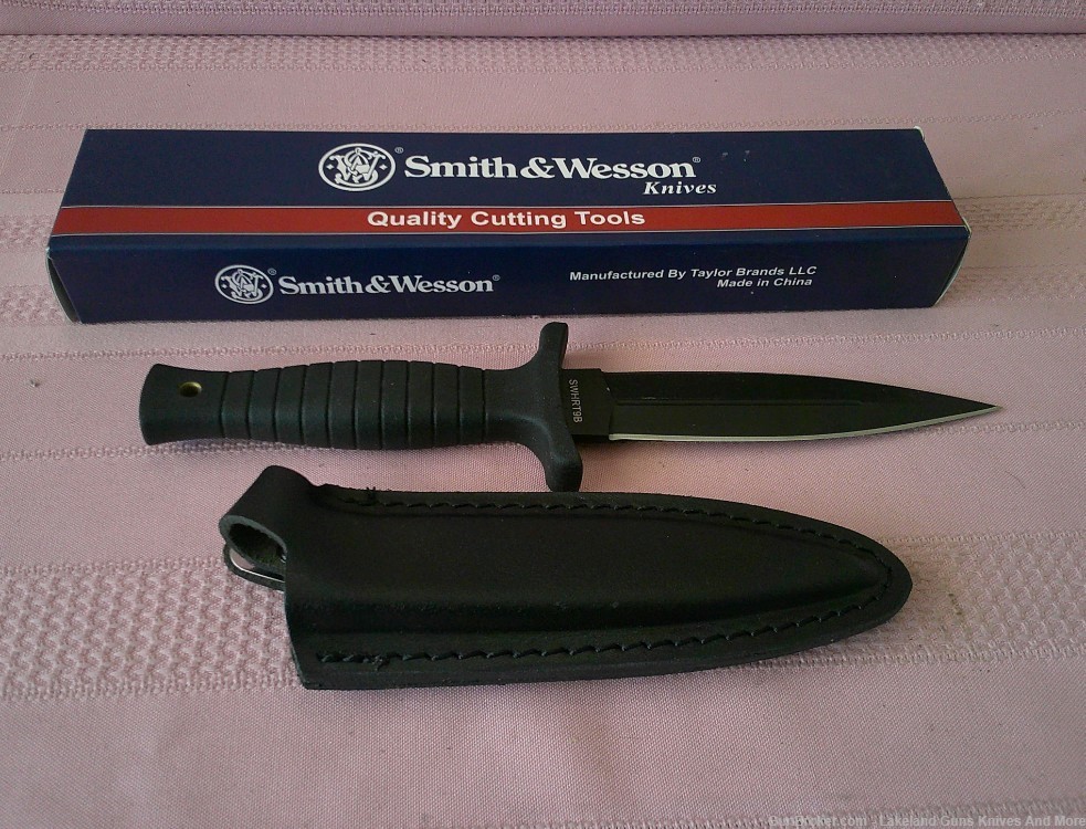 New SMITH & WESSON Tactical Hostage Rescue Team HRT Tanto Point Boot Knife!-img-1