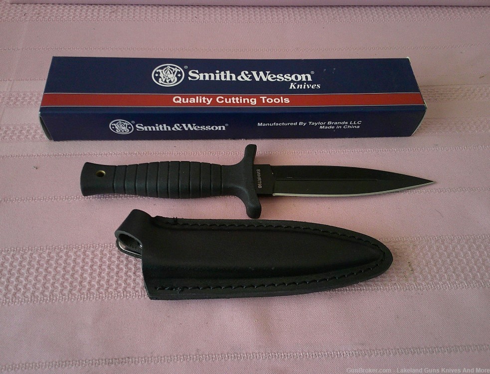 New SMITH & WESSON Tactical Hostage Rescue Team HRT Tanto Point Boot Knife!-img-0