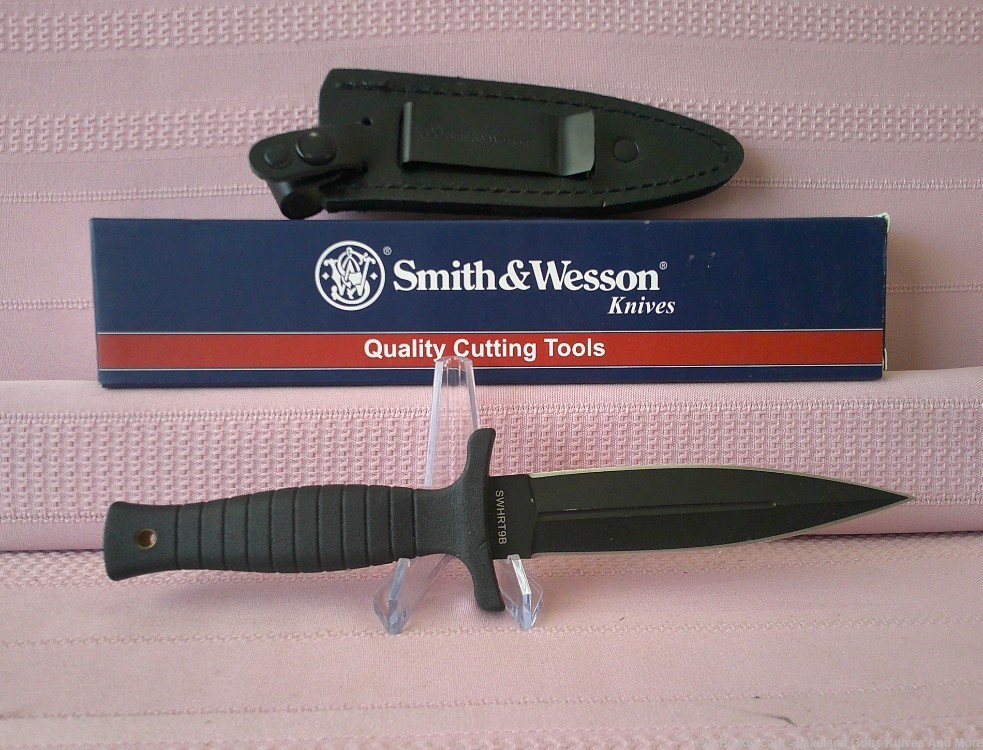 New SMITH & WESSON Tactical Hostage Rescue Team HRT Tanto Point Boot Knife!-img-8