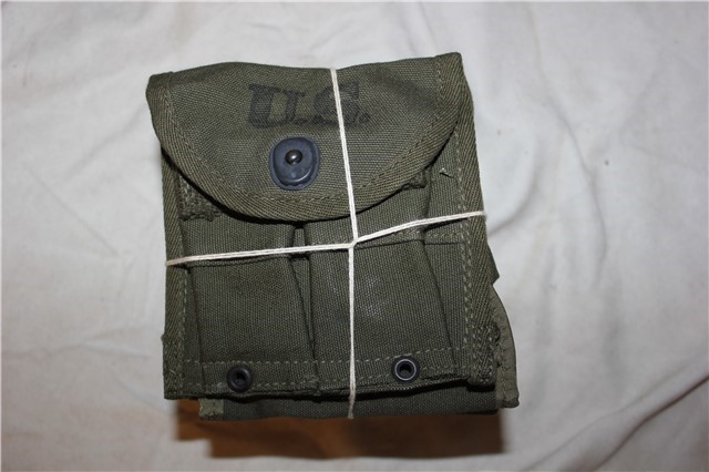 10 US Military WW2 1945 M1 Carbine 15 RD Magazine Pouch 10 New Old Stock-img-0