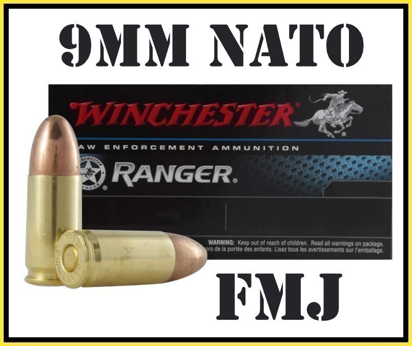50rds Winchester Ranger™ LE Premium 9mm NATO 124 grain FMJ brass FAST SHIP-img-0