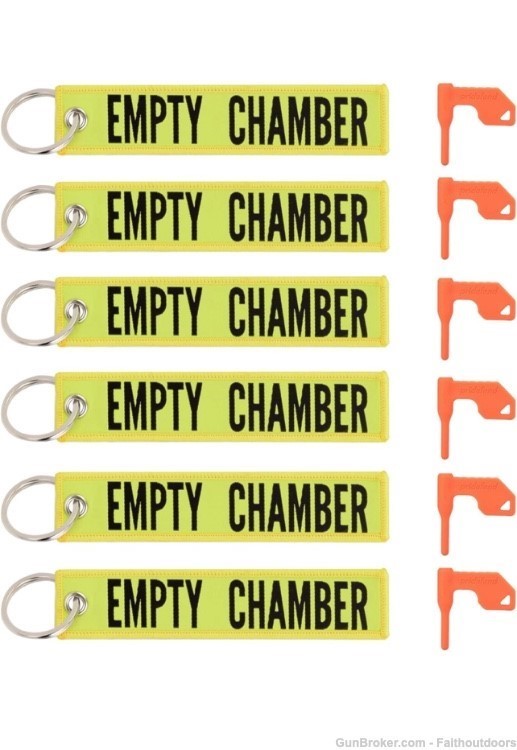 6 Pack of Empty Chamber Flag's W/ Bright Yellow Key chain-img-4