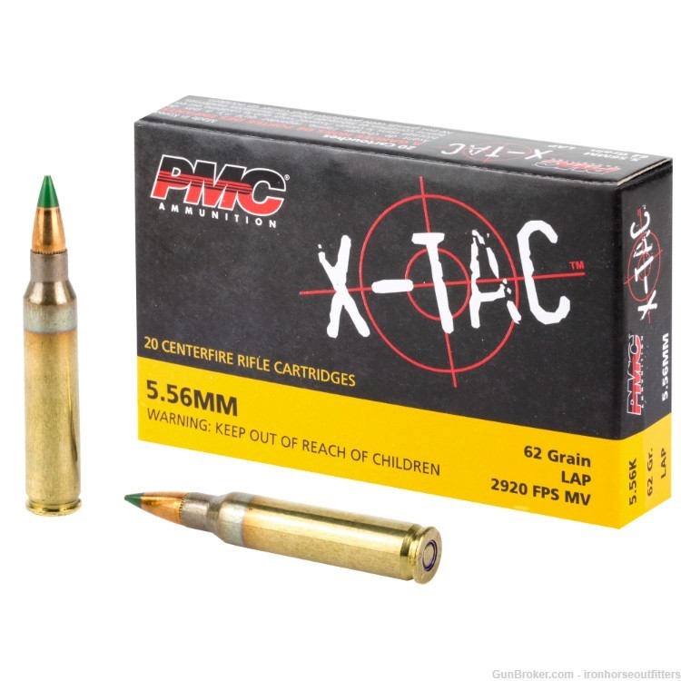 PMC XTAC 5.56 NATO 62 Grain LAP Green Tip 20 Rounds-img-0