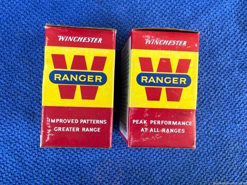 2 VINTAGE BOXES WINCHESTER 12GA RANGER MARK 5 AMMO 50 RDS-img-3
