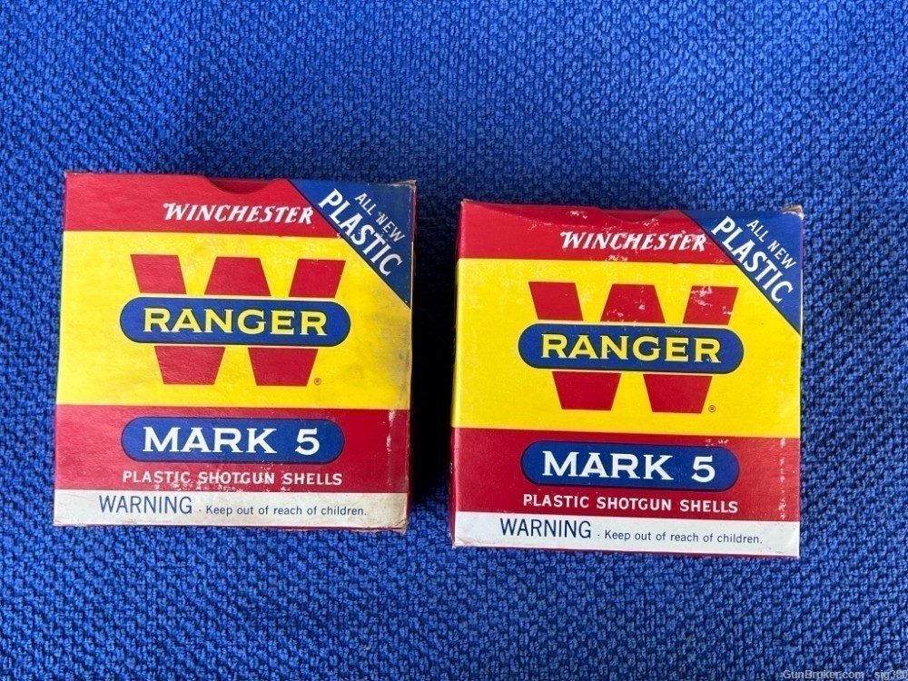 2 VINTAGE BOXES WINCHESTER 12GA RANGER MARK 5 AMMO 50 RDS-img-0