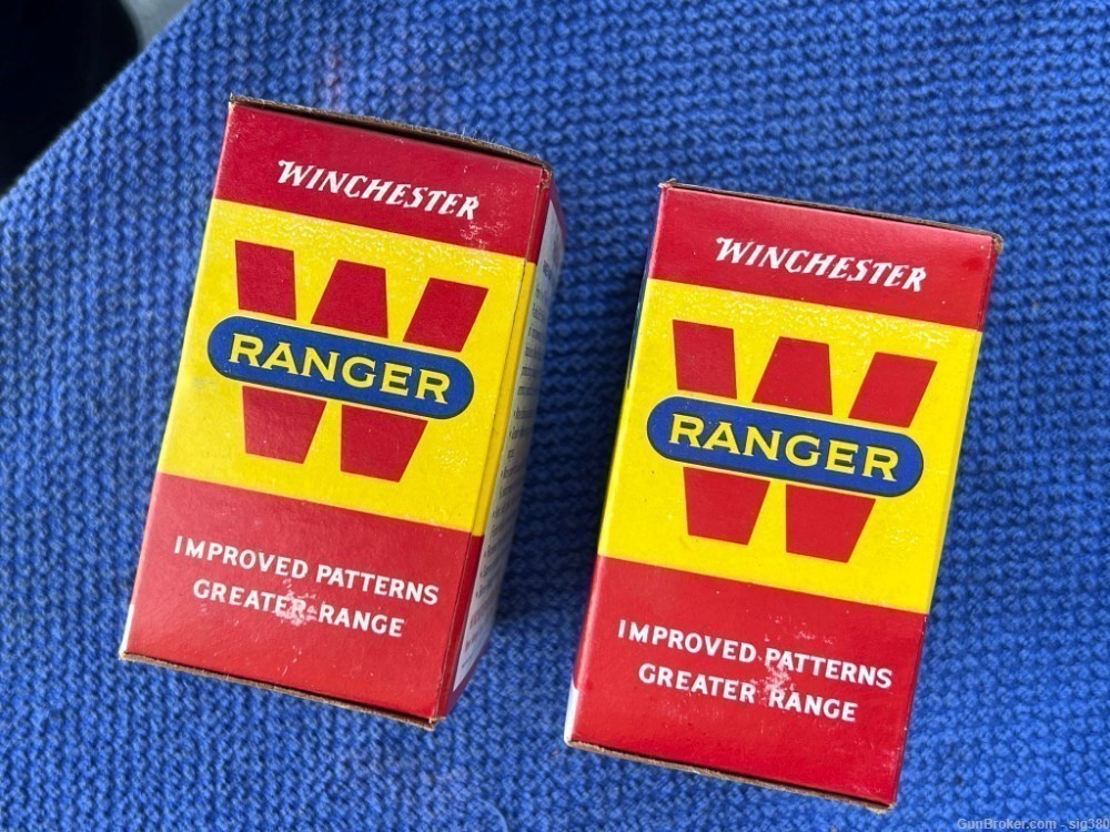 2 VINTAGE BOXES WINCHESTER 12GA RANGER MARK 5 AMMO 50 RDS-img-2