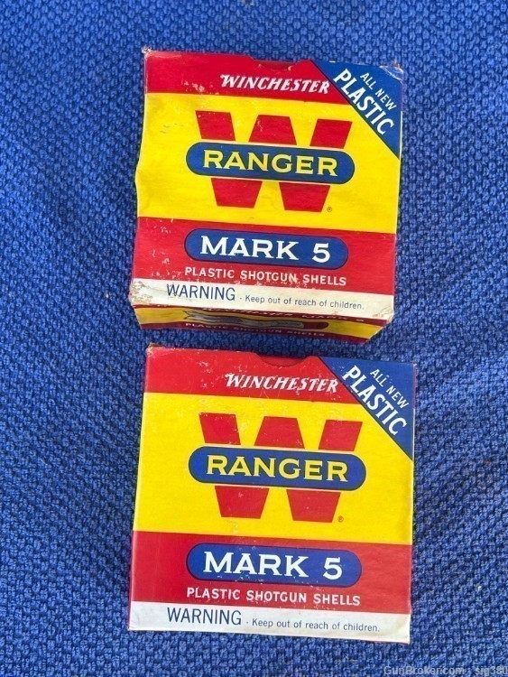 2 VINTAGE BOXES WINCHESTER 12GA RANGER MARK 5 AMMO 50 RDS-img-0